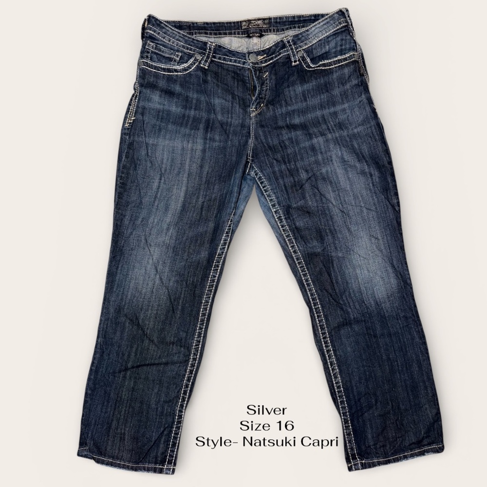 Silver Capri Jeans Size 16